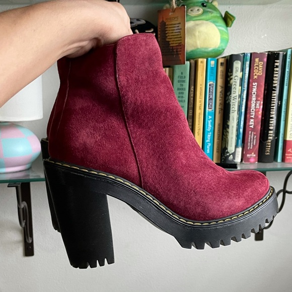 Dr. Martens Shoes - NEW Dr. Martens Magdalena Red Suede Boot